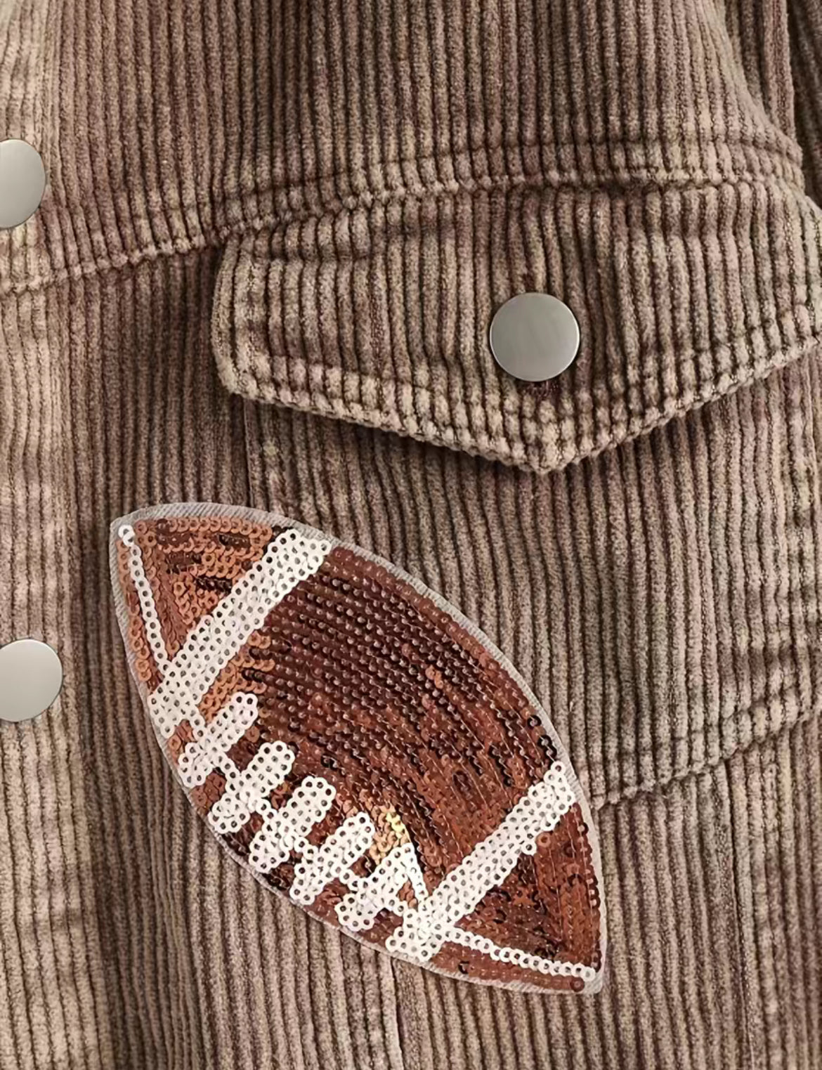 Distressed Corduroy Football Jacket