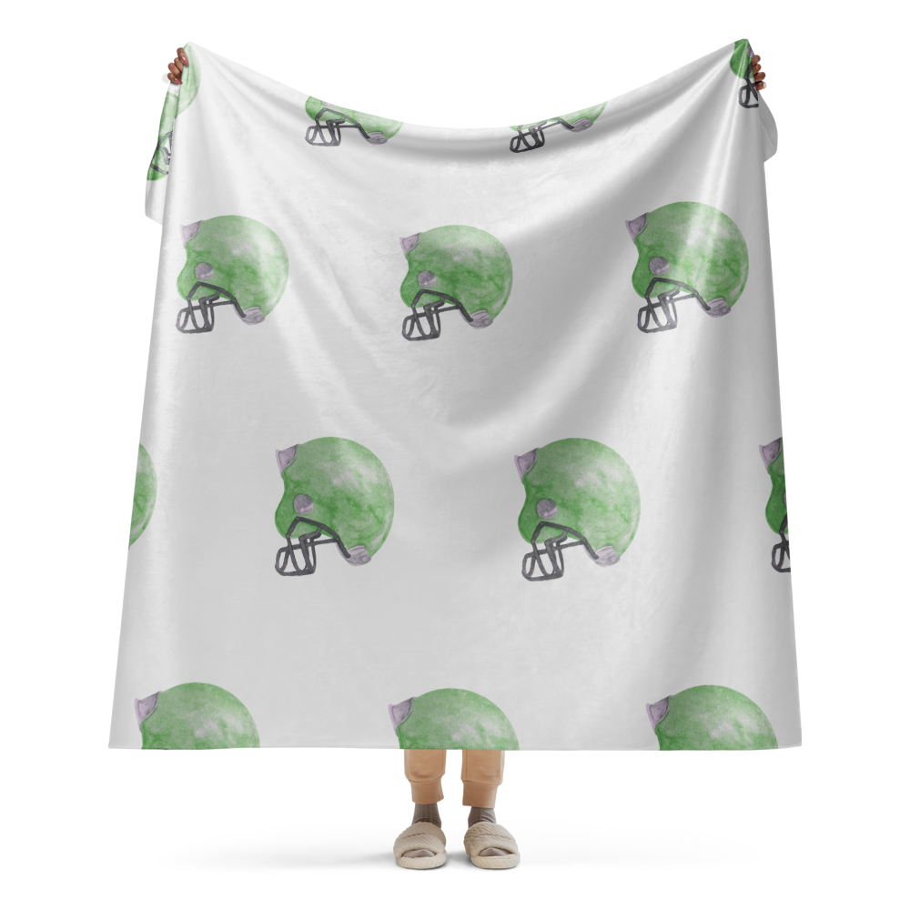 Football Helmet Collegiate Sherpa Blanket