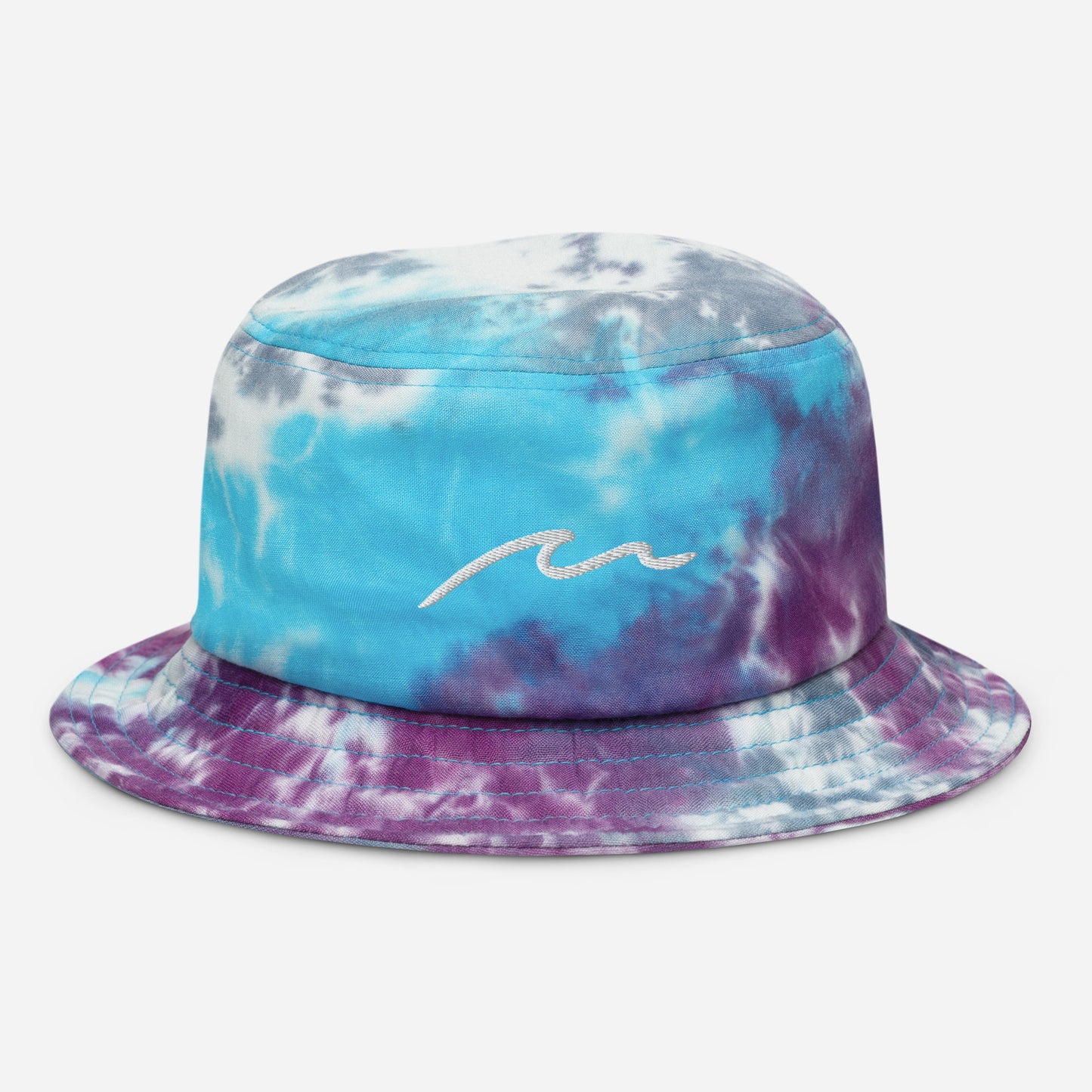 Wave Hand Emboidered Tie-dye Bucket Hat