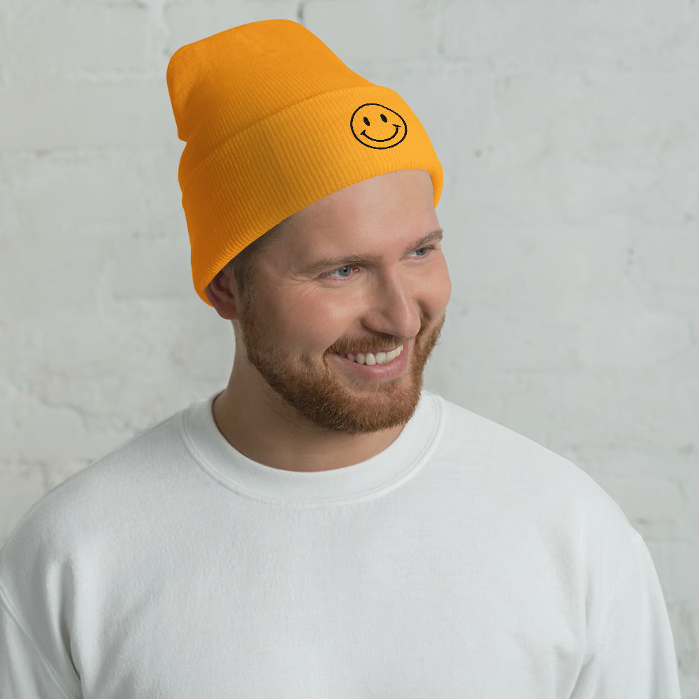 Smiley Embroidered Beanie