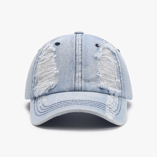 Distressed Denim Baseball Cap