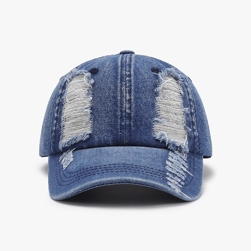 Distressed Denim Baseball Cap