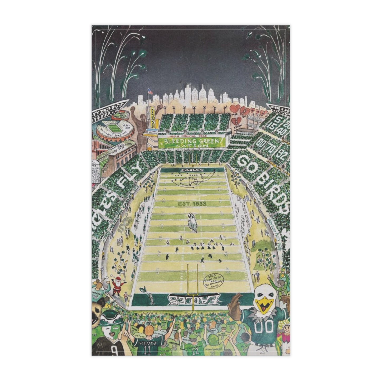 Eagles Stadium Tea Towels