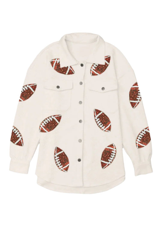 Sequin Football Button Jacket