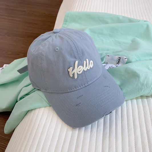 Hello Embroidered Baseball Hat