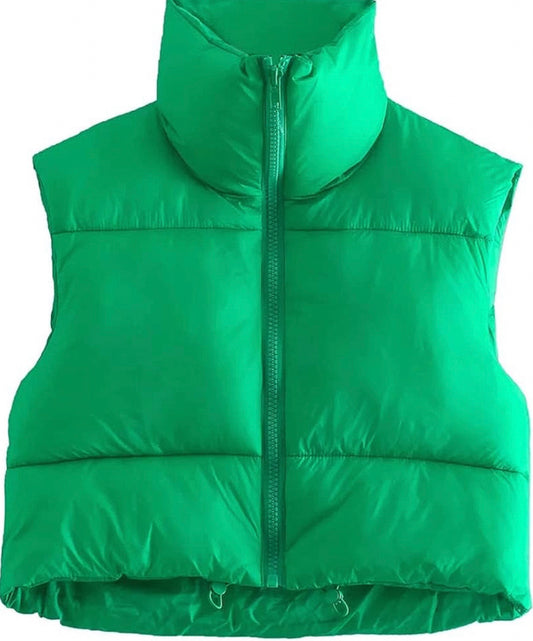 Green Era Cropped Puffer Vest