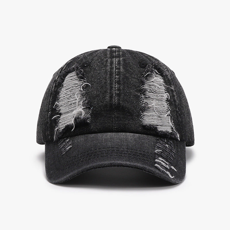 Distressed Denim Baseball Cap