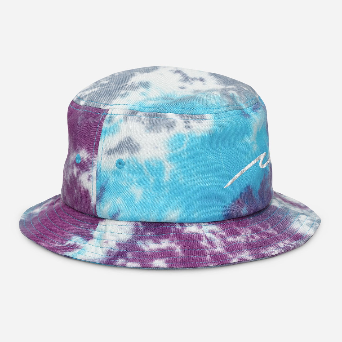 Wave Hand Emboidered Tie-dye Bucket Hat