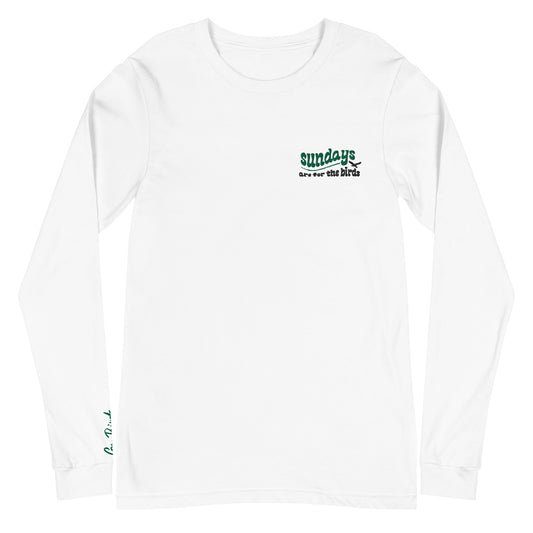 Sundays Are For The Birds Hand Embroidered Long Sleeve Tee