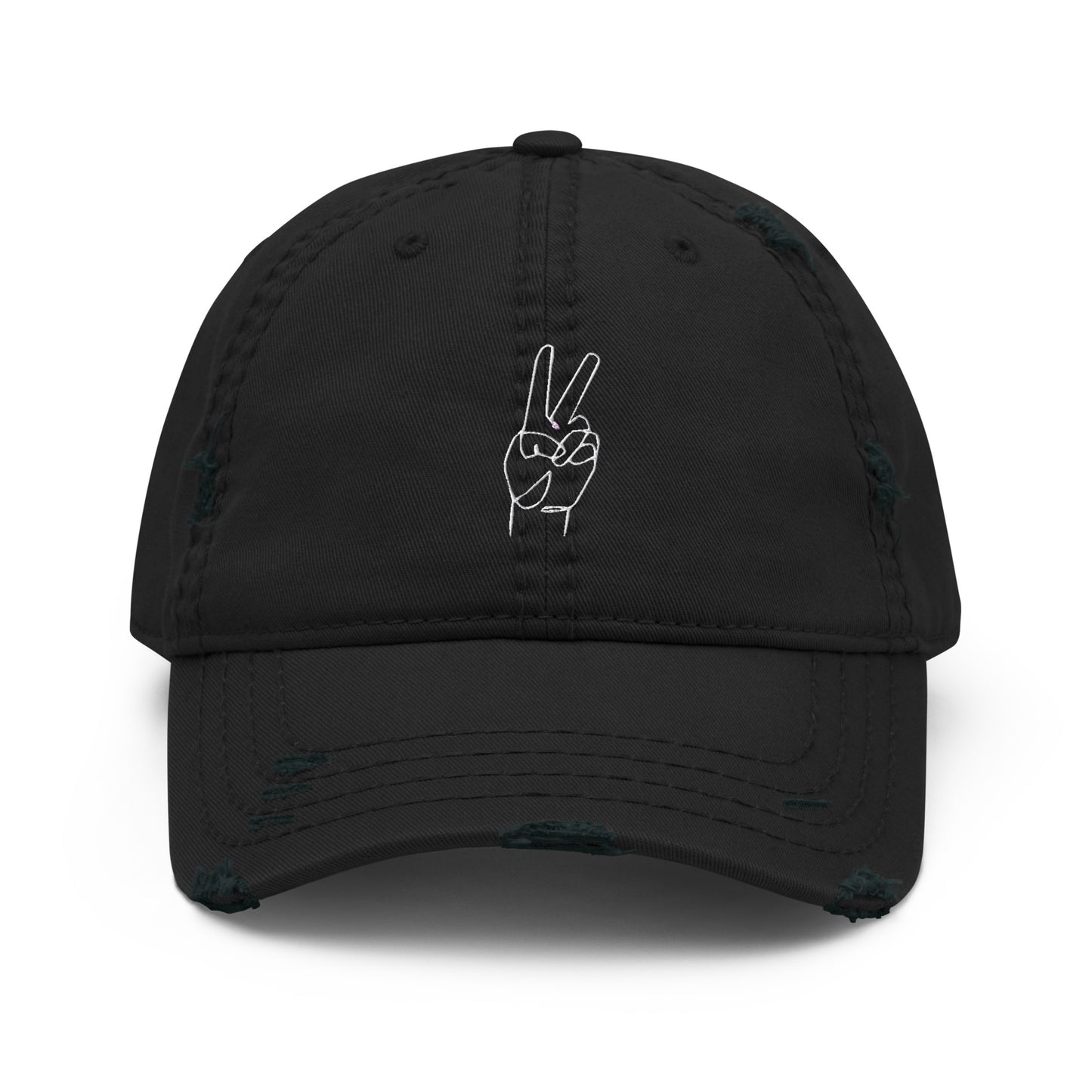 MANIFEST PEACE Embroidered Distressed Hat