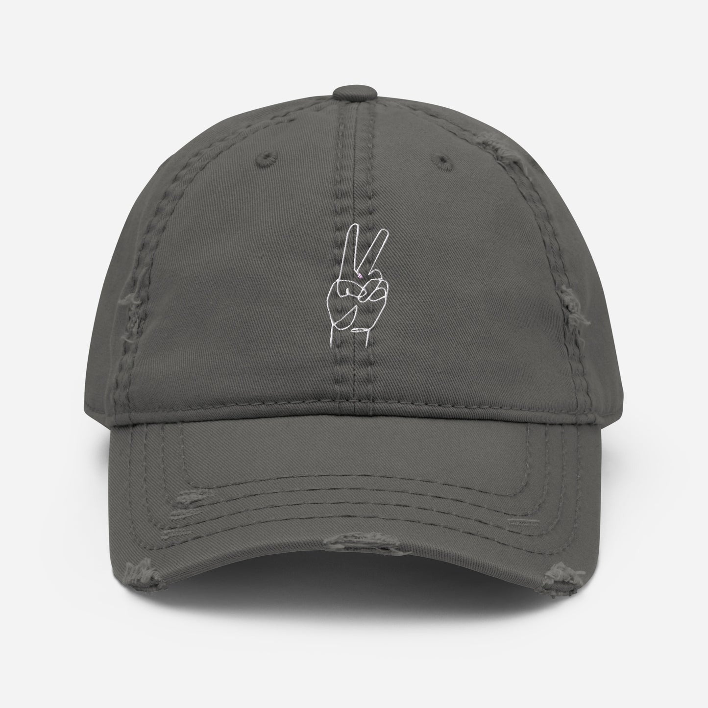MANIFEST PEACE Embroidered Distressed Hat