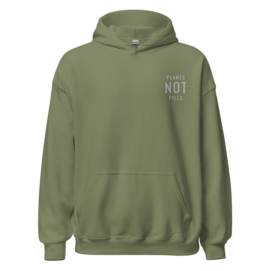 PLANTS NOT PILLS - Embroidered hoodie